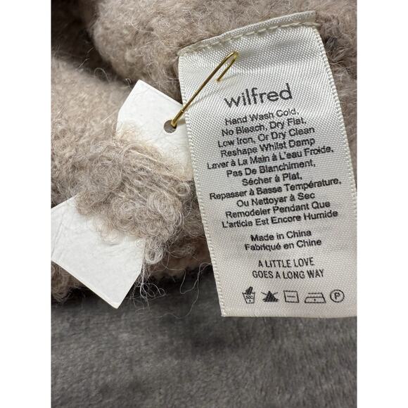 Wilfred Karlis Alpaca Blend Knit Button-Up High Collar Cardigan Beige Sz S - Picture 9 of 10